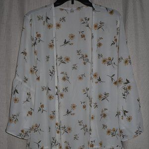 C - Large- Light white sunflower coverup
